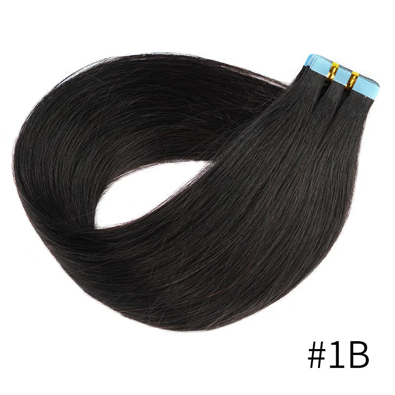 Straight Natural Remy Human Hair Tape Ins