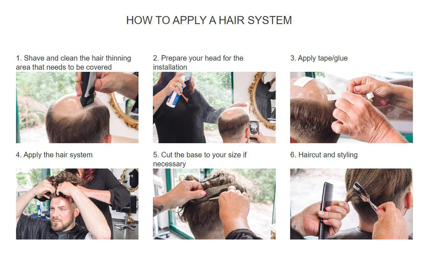 Human Hair 0.06-0.08mm Full PU Skin Base Toupee/Replacement Units - Various Options Available