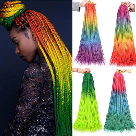 Synthetic Long Pre-Looped Box Braids Crochet Hair