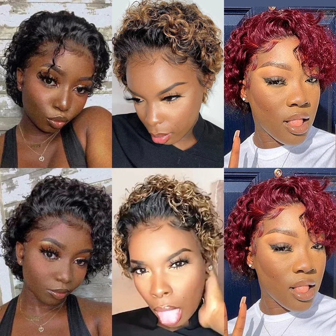 Pixie Curl Cut - Human Hair Wigs In Various Colors