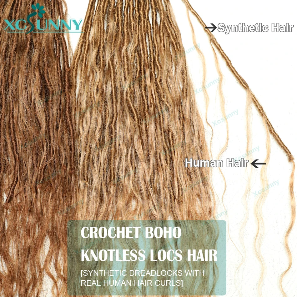Body Wave Human Hair Pre Looped Crochet Boho Locs