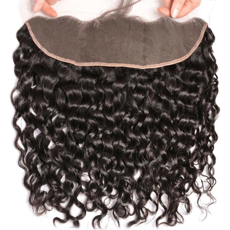 Water Wave Bundles With Frontal Closure - Peruvian Human Hair