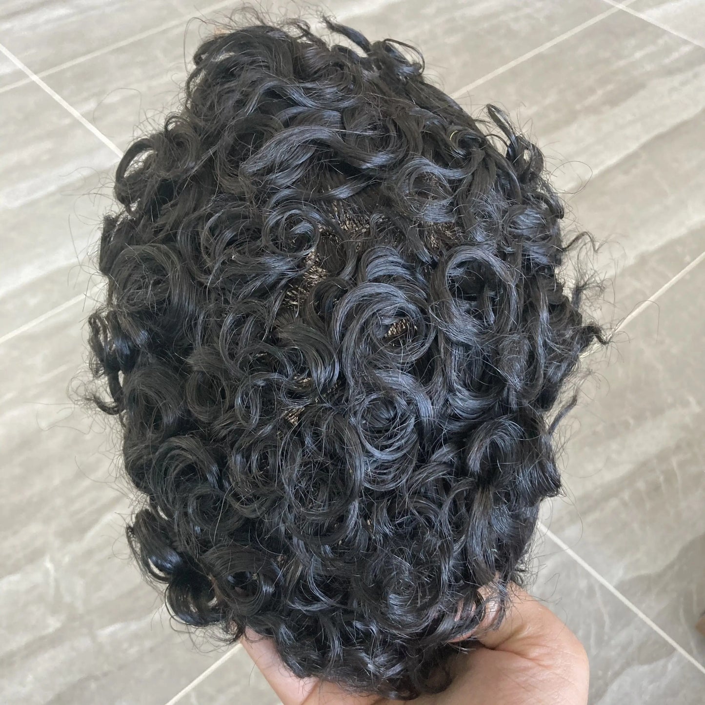 Full Skin Base 20mm Curly Human Hair- Durable Prosthesis System With Natural Frontline - Various Colors Available
