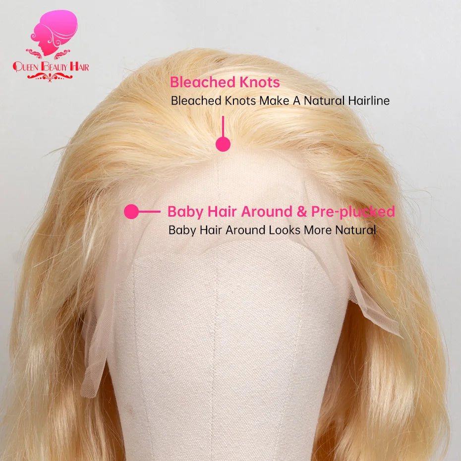 Blonde Bone Straight - 360 Pre Plucked Full Lace Frontal Human Hair Wig