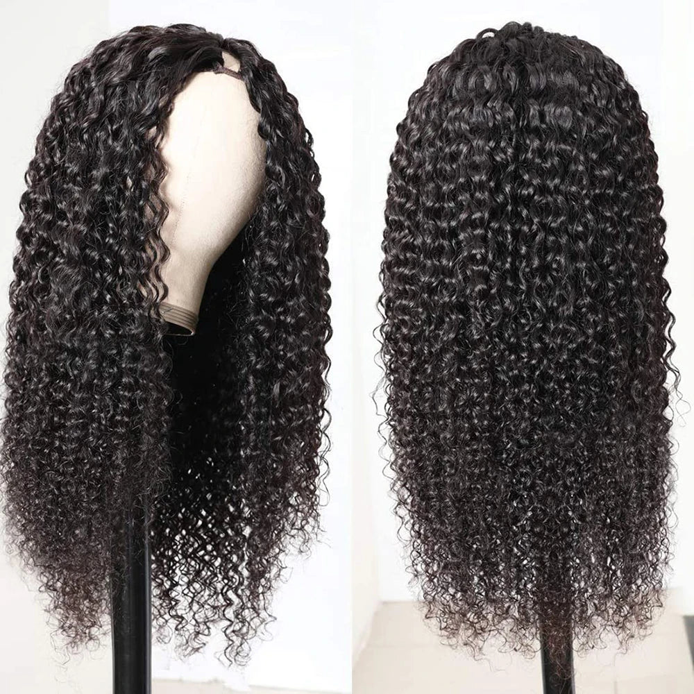 Kinky Curly U & V Part Wig Human Hair