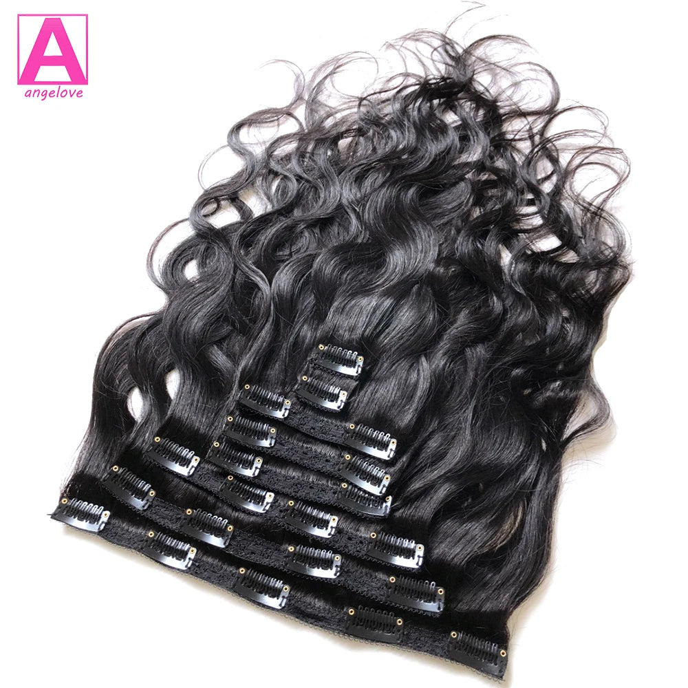Brazilian Body Wave Human Hair Clips Ins