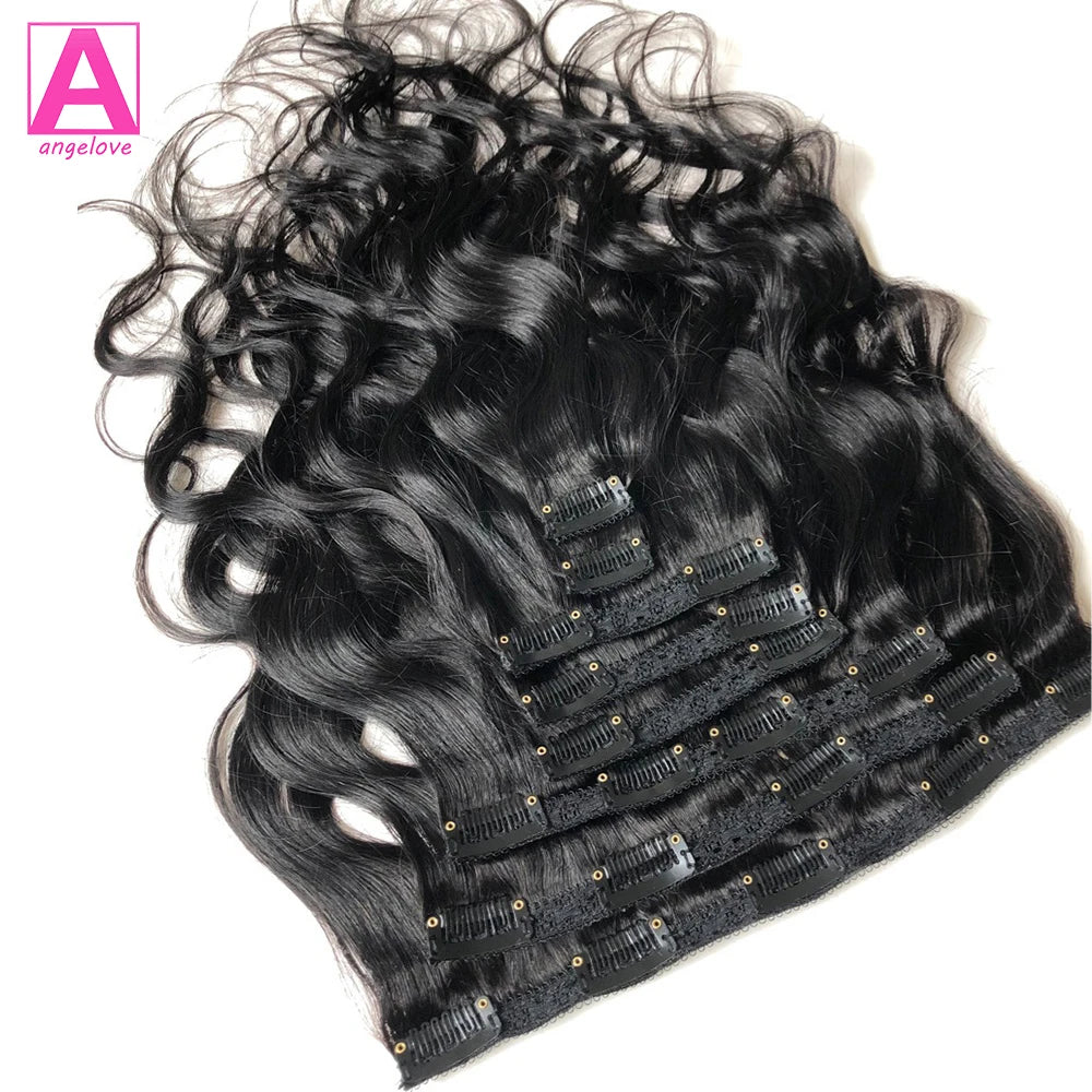 Brazilian Body Wave Human Hair Clips Ins