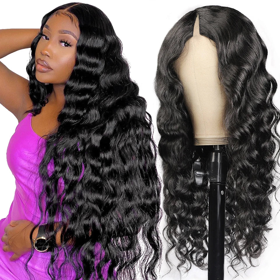 Loose Deep Wave V Part Human Hair Wig
