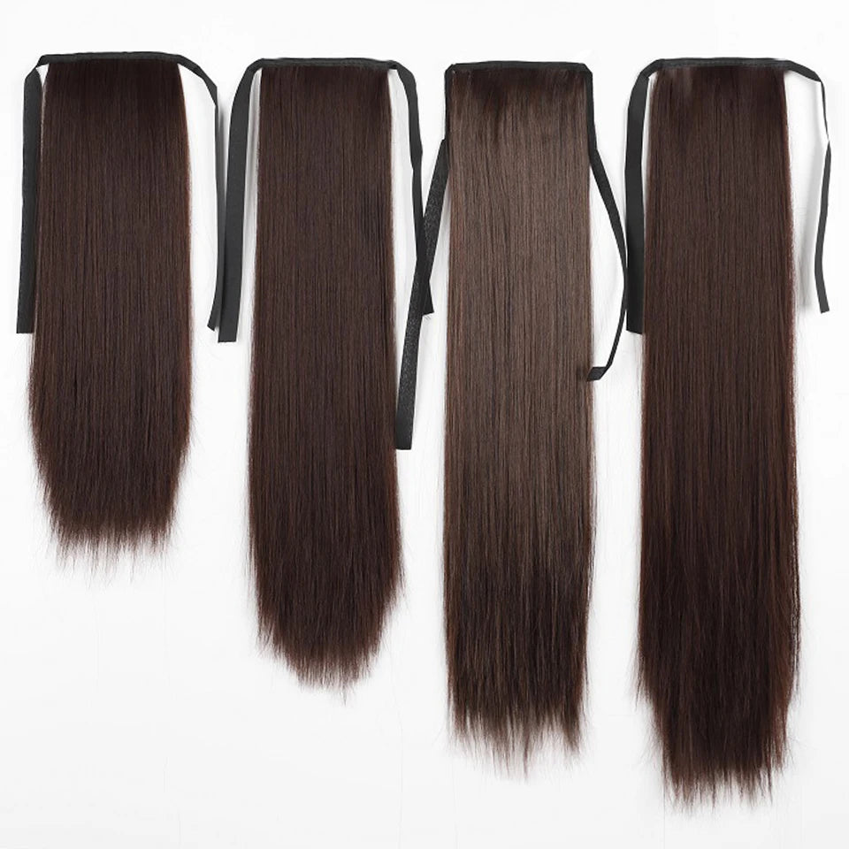 Long Straight Wrap Around Ponytail - Synthetic Hair, Various Colors Available