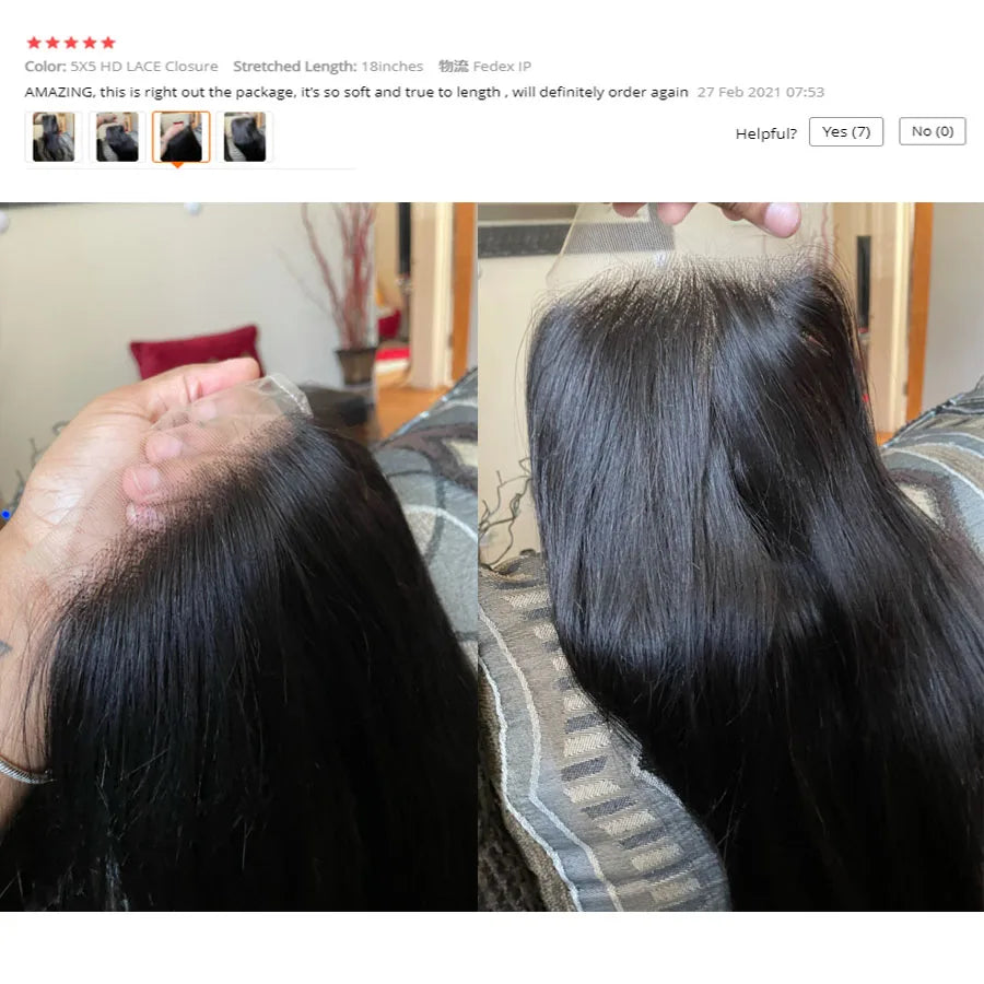 HD Lace Pre Plucked Frontal Human Hair Straight Virgin Hair