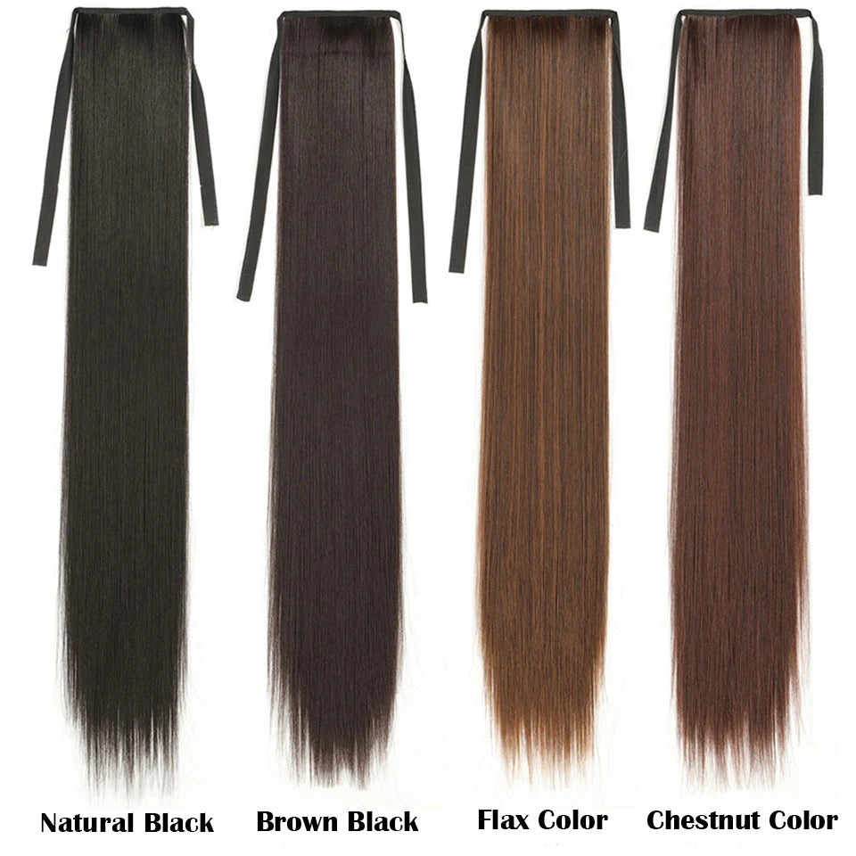 Long Straight Wrap Around Ponytail - Synthetic Hair, Various Colors Available
