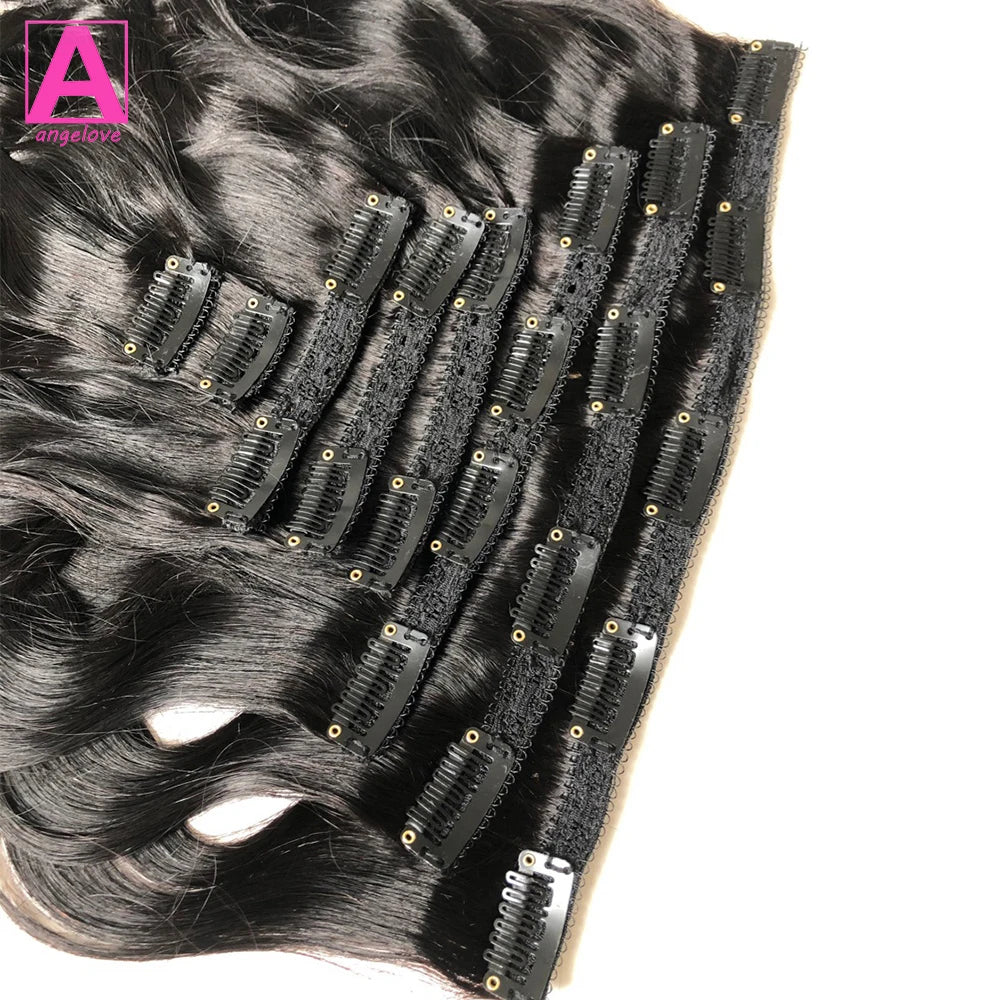 Brazilian Body Wave Human Hair Clips Ins