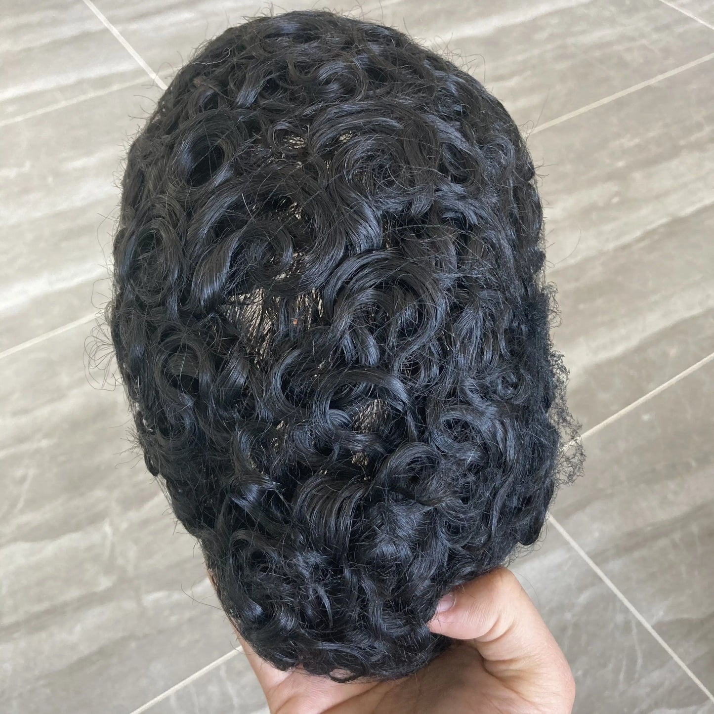 Full Skin Base 20mm Curly Human Hair- Durable Prosthesis System With Natural Frontline - Various Colors Available