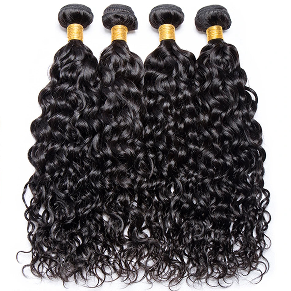 Water Wave Bundles With Frontal Closure - Peruvian Human Hair