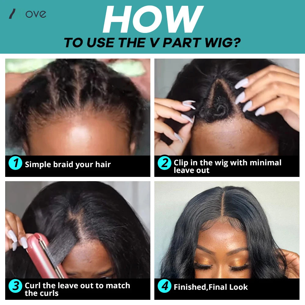 Loose Deep Wave V Part Human Hair Wig