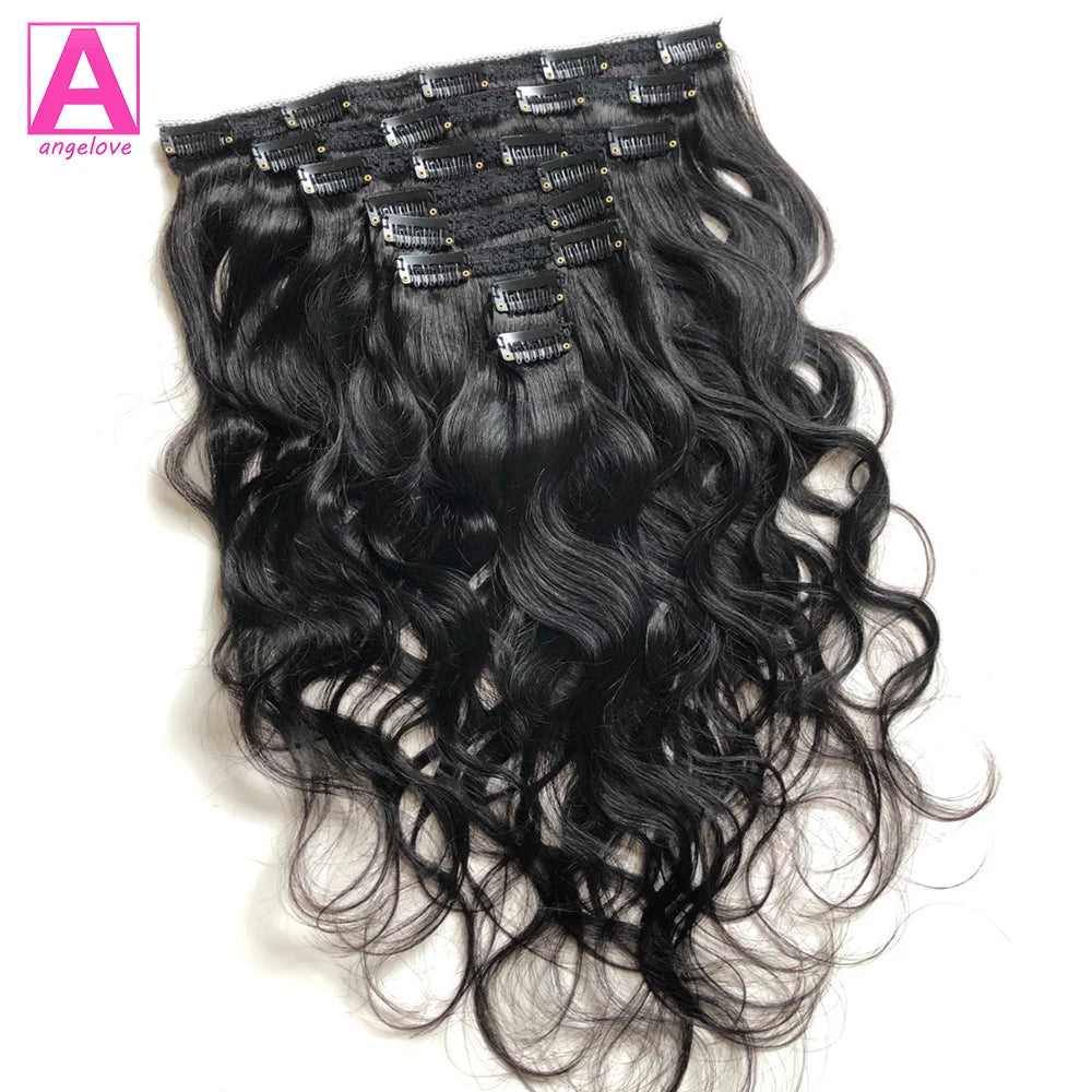 Brazilian Body Wave Human Hair Clips Ins