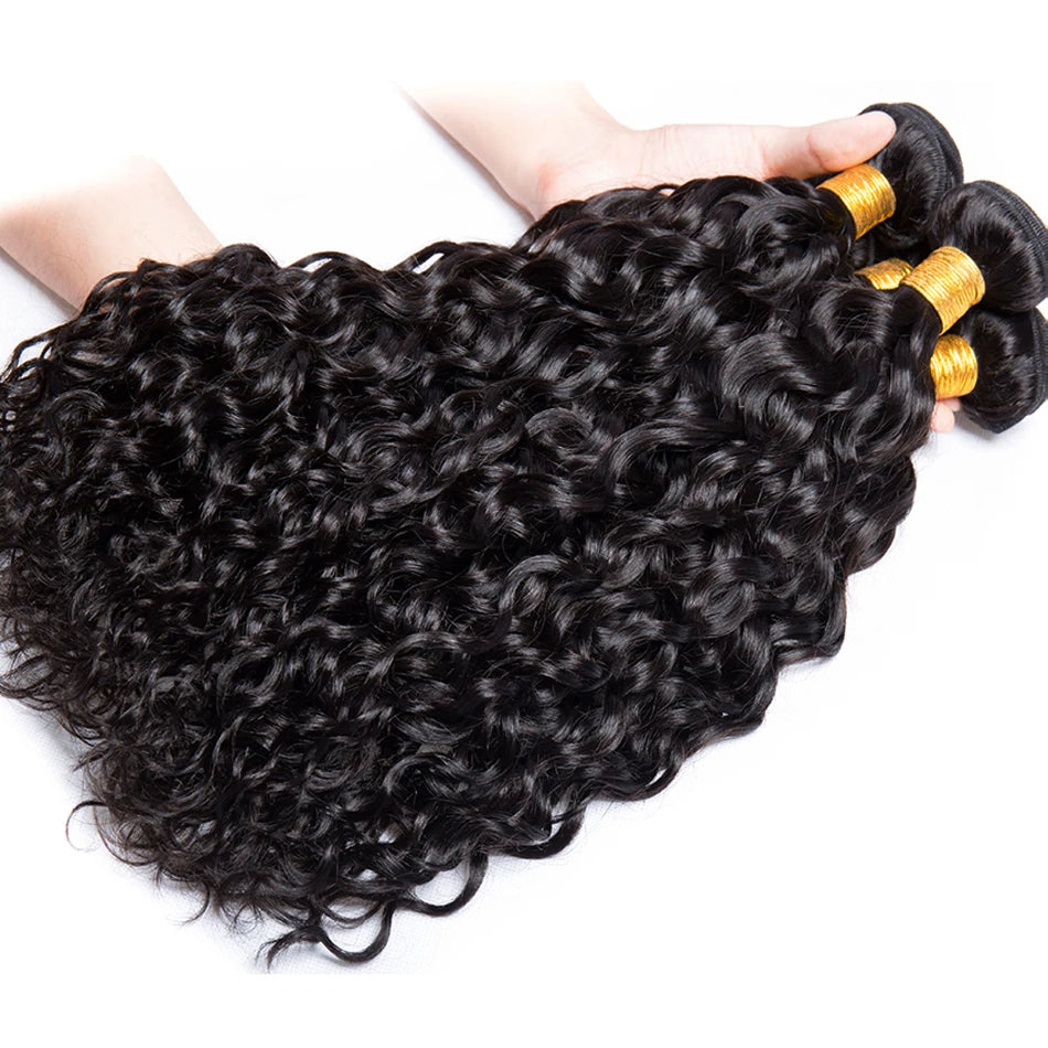 Water Wave Bundles With Frontal Closure - Peruvian Human Hair
