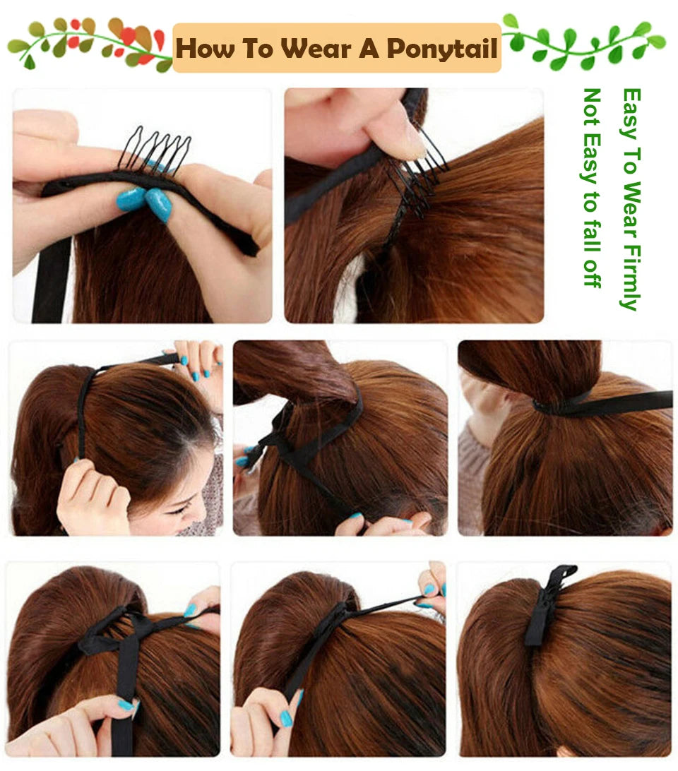 Long Straight Wrap Around Ponytail - Synthetic Hair, Various Colors Available