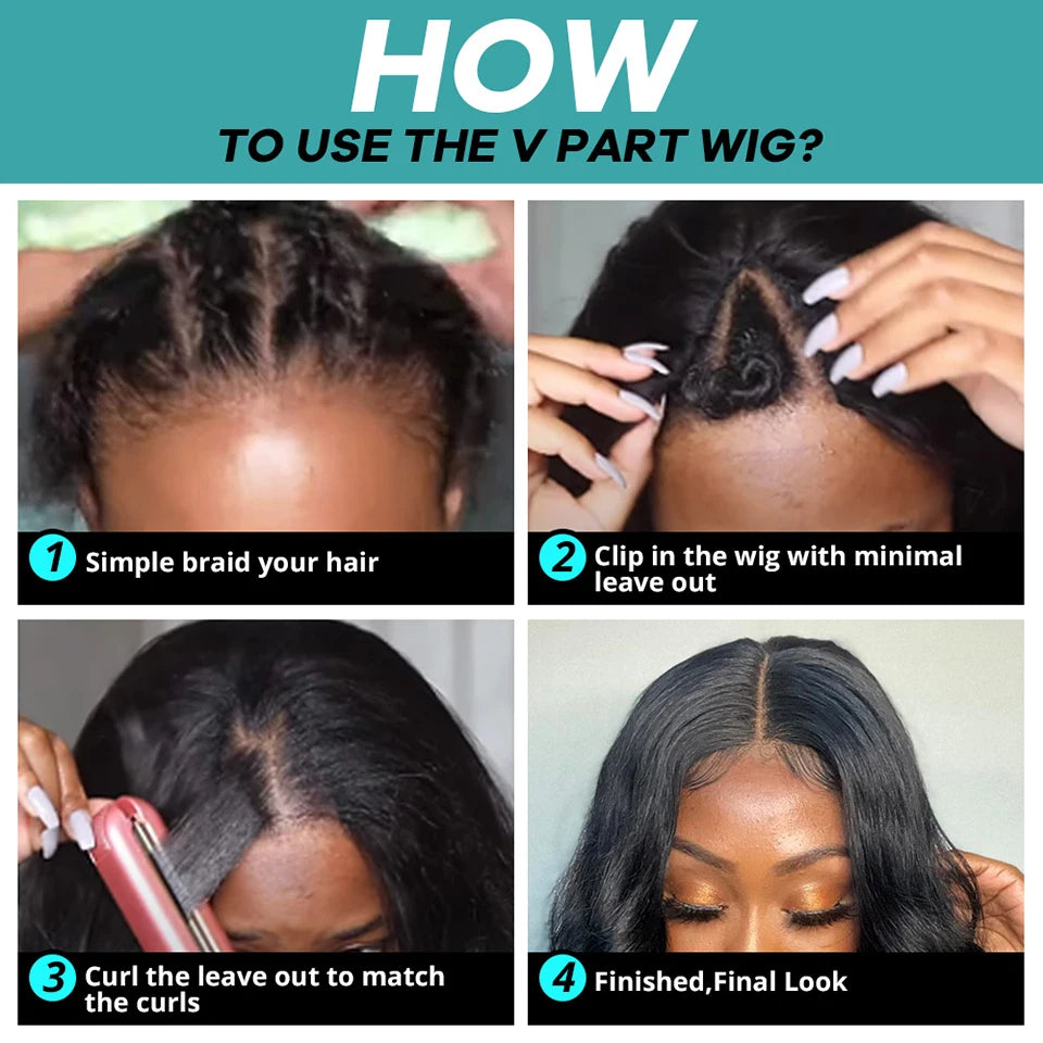 Loose Deep Wave V Part Human Hair Wig