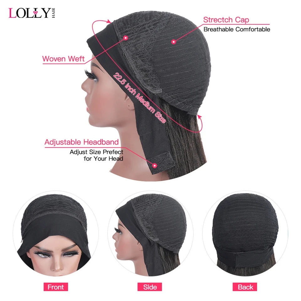 Kinky Curly Human Hair Headband Wig