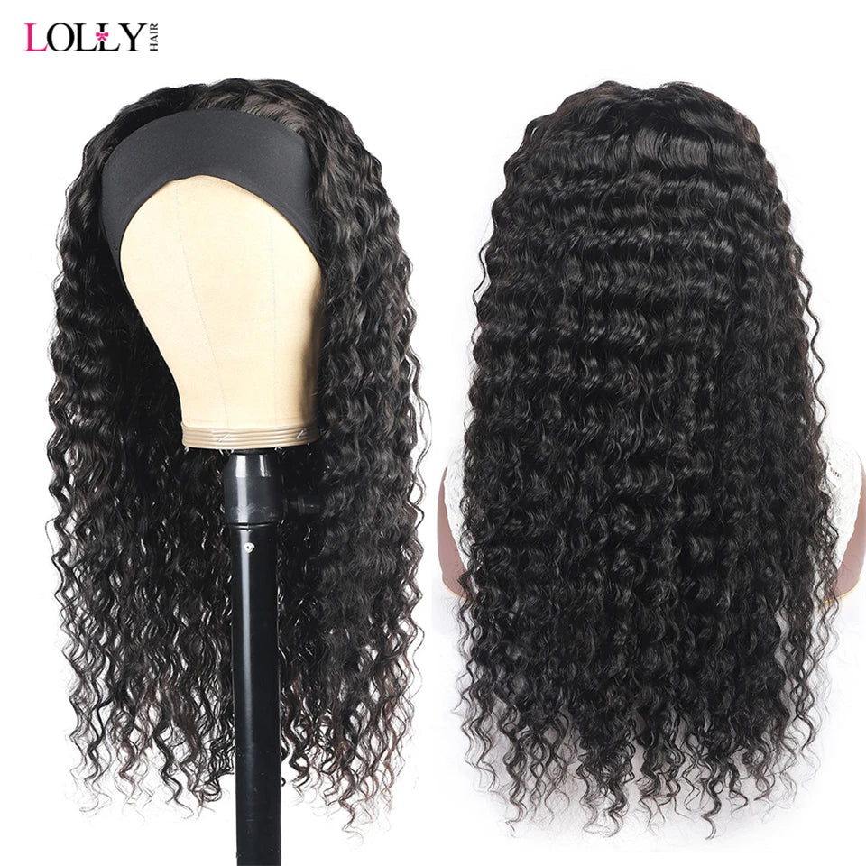 Kinky Curly Human Hair Headband Wig